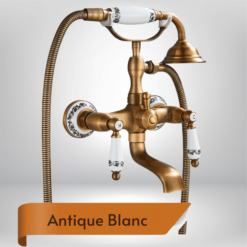 Robinet de Douche Vintage Brossé - Style Rétro Antique Blanc