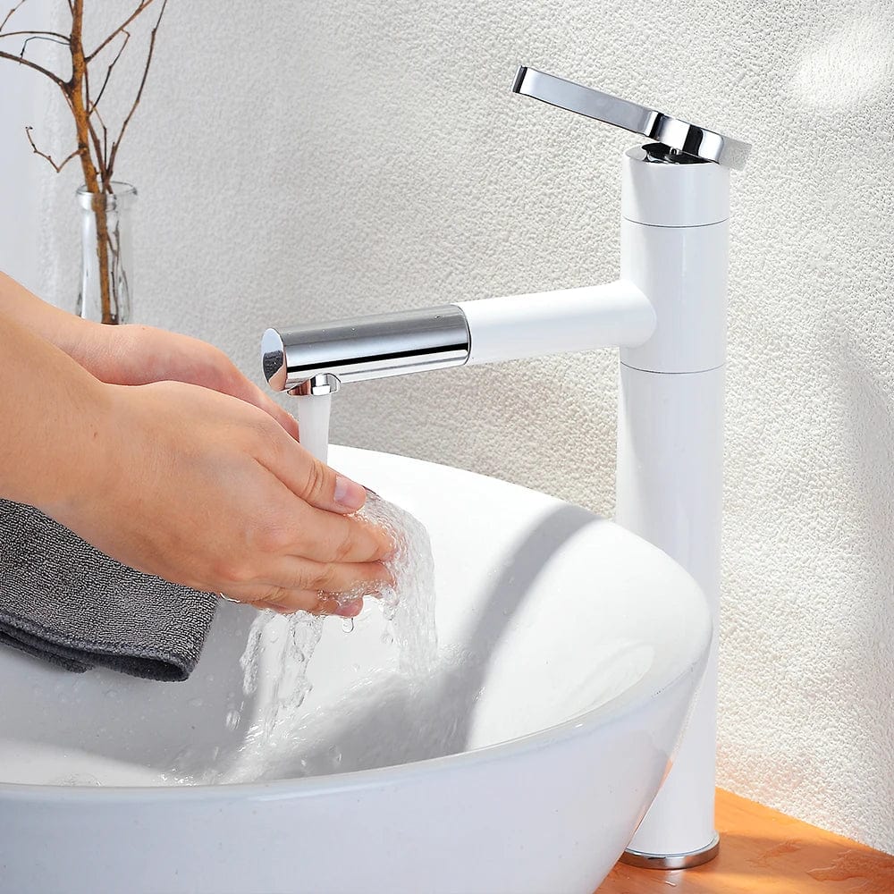 Robinet de Salle de Bain - Moderne Blanc Blanc / G3/8