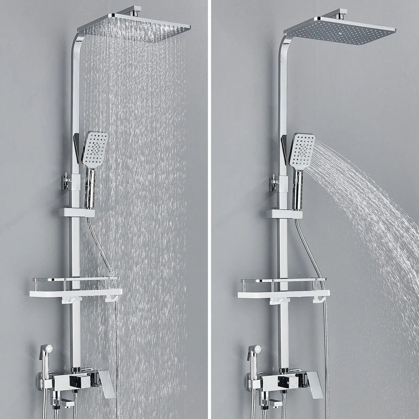 Robinet Salle de bain - Colonne de Douche HydraJet Chrome Pommeau 25cm