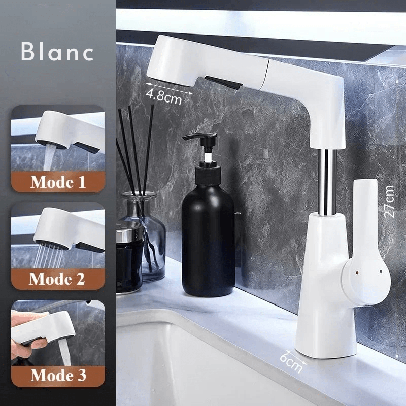 Robinet Salle de Bain - FlexiMotion Blanc