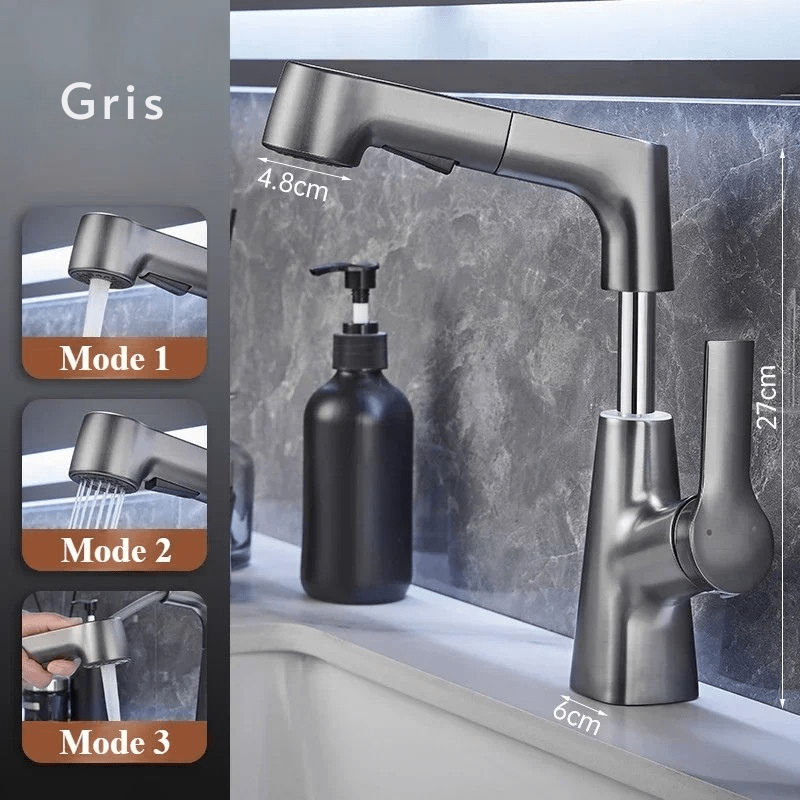 Robinet Salle de Bain - FlexiMotion Gris